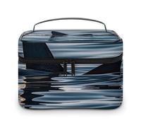 DWTJKMS Shark Fin Water Makeup Bag, Cosmetic Organizer Case Large Portable Capacity Make Up Bags Women Travel Toiletry Bags with Handle And Divider