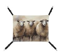 DWTJKMS Sheeps Watercolor Cat Hammock Soft Sleeping Hammocks Adjustable Pet Hammock All Season Use for Cats, Ferret, Puppy, Rabbits, Small Animals (Classical)