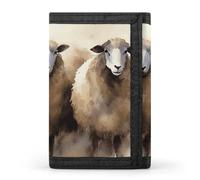 DWTJKMS Sheeps Watercolor Wallet Minimalist Mens Slim Trifold Wallets Modern Fashion Wallets Anti-Theft Wallet Holds Cards And Cash