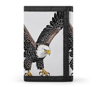 DWTJKMS Sketch of Bald Eagle Diving Wallet Minimalist Mens Slim Trifold Wallets Modern Fashion Wallets Anti-Theft Wallet Holds Cards And Cash