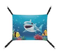 DWTJKMS Smiling Shark Cat Hammock Soft Sleeping Hammocks Adjustable Pet Hammock All Season Use for Cats, Ferret, Puppy, Rabbits, Small Animals (Classical)