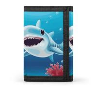 DWTJKMS Smiling Shark Wallet Minimalist Mens Slim Trifold Wallets Modern Fashion Wallets Anti-Theft Wallet Holds Cards And Cash