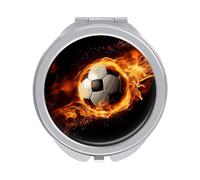 DWTJKMS Soccer Flame Makeup Mirror Mini Foldable Cosmetic Mirror Ultra Thin Lightweight Vanity Mirrors Compact Portable for Travel, Makeup, Bathroom