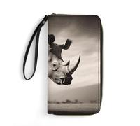DWTJKMS South Africa Animal Long Wallet Slim PU Leather Wallets for Men Women Minimalist Wallet with Card Slots, white, 19.7x10.5cm