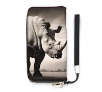 DWTJKMS South Africa Animal Long Wallet Slim PU Leather Wallets for Men Women Minimalist Wallet with Card Slots, white, 20x10.5cm