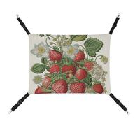 DWTJKMS Strawberry Embroidery Cat Hammock Soft Sleeping Hammocks Adjustable Pet Hammock All Season Use for Cats, Ferret, Puppy, Rabbits, Small Animals (Classical)