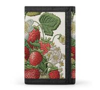 DWTJKMS Strawberry Embroidery Wallet Minimalist Mens Slim Trifold Wallets Modern Fashion Wallets Anti-Theft Wallet Holds Cards And Cash
