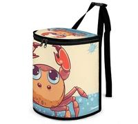 DWTJKMS Summer Cartoon Crab Car Trash Can with Lid Large Capacity Hanging Auto Trash Bin Leak-Proof Waterproof Trash Bin Cars Must Haves Interior Accessories