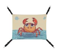 DWTJKMS Summer Cartoon Crab Cat Hammock Soft Sleeping Hammocks Adjustable Pet Hammock All Season Use for Cats, Ferret, Puppy, Rabbits, Small Animals (Classical)