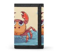 DWTJKMS Summer Cartoon Crab Wallet Minimalist Mens Slim Trifold Wallets Modern Fashion Wallets Anti-Theft Wallet Holds Cards And Cash