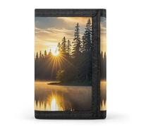 DWTJKMS Sunrise on The Lake Wallet Minimalist Mens Slim Trifold Wallets Modern Fashion Wallets Anti-Theft Wallet Holds Cards And Cash