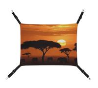 DWTJKMS Sunset African Savanna Cat Hammock Soft Sleeping Hammocks Adjustable Pet Hammock All Season Use for Cats, Ferret, Puppy, Rabbits, Small Animals (Classical)