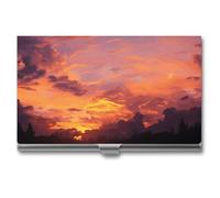 DWTJKMS Sunset at Dusk Business Card Holder Aluminum Alloy Card Case Metal Name Card Holder for Men Women Professional Credit Card ID Case for Office Business Unique Gift