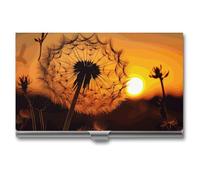 DWTJKMS Sunset Dandelion Business Card Holder Aluminum Alloy Card Case Metal Name Card Holder for Men Women Professional Credit Card ID Case for Office Business Unique Gift
