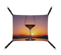 DWTJKMS Sunset Wine Glass Cat Hammock Soft Sleeping Hammocks Adjustable Pet Hammock All Season Use for Cats, Ferret, Puppy, Rabbits, Small Animals (Classical)