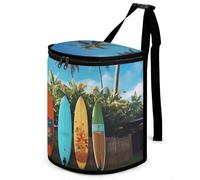 DWTJKMS Surf's Up Surfboard Car Trash Can with Lid Large Capacity Hanging Auto Trash Bin Leak-Proof Waterproof Trash Bin Cars Must Haves Interior Accessories