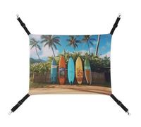 DWTJKMS Surf's Up Surfboard Cat Hammock Soft Sleeping Hammocks Adjustable Pet Hammock All Season Use for Cats, Ferret, Puppy, Rabbits, Small Animals (Classical)