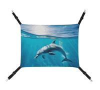 DWTJKMS Swimming Dolphin in Blue Sea Cat Hammock Soft Sleeping Hammocks Adjustable Pet Hammock All Season Use for Cats, Ferret, Puppy, Rabbits, Small Animals (Classical)