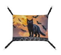 DWTJKMS The Black Cat is Pacing on The Roof Cat Hammock Soft Sleeping Hammocks Adjustable Pet Hammock All Season Use for Cats, Ferret, Puppy, Rabbits, Small Animals (Classical)