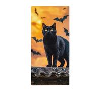 DWTJKMS The Black Cat is Pacing on The Roof Towel Light Weight Soft Bath Towel 28.7'' X 13.8'' Quick Dry Hand Towels Soft Super Absorbent Vacation Essentials Gift Ideal Everyday Use