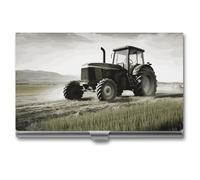 DWTJKMS Tractor Agriculture Tranquil Business Card Holder Aluminum Alloy Card Case Metal Name Card Holder for Men Women Professional Credit Card ID Case for Office Business Unique Gift
