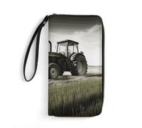 DWTJKMS Tractor Agriculture Tranquil Long Wallet Slim PU Leather Wallets for Men Women Minimalist Wallet with Card Slots, white, 19.7x10.5cm