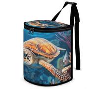 DWTJKMS Tropical Fish Starfish Car Trash Can with Lid Large Capacity Hanging Auto Trash Bin Leak-Proof Waterproof Trash Bin Cars Must Haves Interior Accessories
