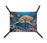 DWTJKMS Tropical Fish Starfish Cat Hammock Soft Sleeping Hammocks Adjustable Pet Hammock All Season Use for Cats, Ferret, Puppy, Rabbits, Small Animals (Classical)