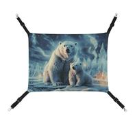DWTJKMS Two Polar Bears Cat Hammock Soft Sleeping Hammocks Adjustable Pet Hammock All Season Use for Cats, Ferret, Puppy, Rabbits, Small Animals (Classical)
