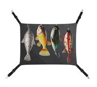 DWTJKMS Various Type of Fishing Baits Cat Hammock Soft Sleeping Hammocks Adjustable Pet Hammock All Season Use for Cats, Ferret, Puppy, Rabbits, Small Animals (Classical)