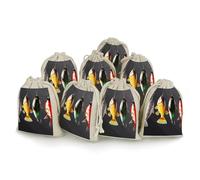 DWTJKMS Various Type of Fishing Baits Gift Pouches 8PCS Portable Small Drawstring Storage Bags Pouches Reusable Cotton Linen Bunches Pocket For Wedding, Travel, Office, Workout (Unisex)