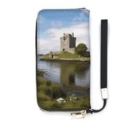 DWTJKMS View of The Dunguaire Castle Long Wallet Slim PU Leather Wallets for Men Women Minimalist Wallet with Card Slots, white, 20x10.5cm