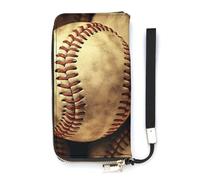 DWTJKMS Vintage Baseball American Retro Balls Long Wallet Slim PU Leather Wallets for Men Women Minimalist Wallet with Card Slots, white, 20x10.5cm