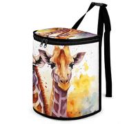 DWTJKMS Watercolor Giraffes Car Trash Can with Lid Large Capacity Hanging Auto Trash Bin Leak-Proof Waterproof Trash Bin Cars Must Haves Interior Accessories