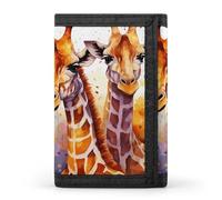 DWTJKMS Watercolor Giraffes Wallet Minimalist Mens Slim Trifold Wallets Modern Fashion Wallets Anti-Theft Wallet Holds Cards And Cash