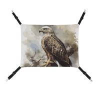 DWTJKMS Watercolor of Hawk Sitting Cat Hammock Soft Sleeping Hammocks Adjustable Pet Hammock All Season Use for Cats, Ferret, Puppy, Rabbits, Small Animals (Classical)