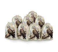 DWTJKMS Watercolor of Hawk Sitting Gift Pouches 8PCS Portable Small Drawstring Storage Bags Pouches Reusable Cotton Linen Bunches Pocket For Wedding, Travel, Office, Workout (Unisex)
