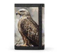 DWTJKMS Watercolor of Hawk Sitting Wallet Minimalist Mens Slim Trifold Wallets Modern Fashion Wallets Anti-Theft Wallet Holds Cards And Cash