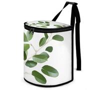 DWTJKMS White Natural Greenery Twig Car Trash Can with Lid Large Capacity Hanging Auto Trash Bin Leak-Proof Waterproof Trash Bin Cars Must Haves Interior Accessories