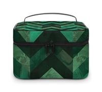 DWTJKMS With Emerald Green Makeup Bag, Cosmetic Organizer Case Large Portable Capacity Make Up Bags Women Travel Toiletry Bags with Handle And Divider