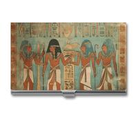 DWTJKMS Women in Ancient Egypt Business Card Holder Aluminum Alloy Card Case Metal Name Card Holder for Men Women Professional Credit Card ID Case for Office Business Unique Gift