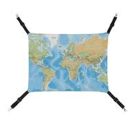 DWTJKMS World Map Cat Hammock Soft Sleeping Hammocks Adjustable Pet Hammock All Season Use for Cats, Ferret, Puppy, Rabbits, Small Animals (Classical)