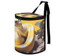 DWTJKMS Yellow and White Python Car Trash Can with Lid Large Capacity Hanging Auto Trash Bin Leak-Proof Waterproof Trash Bin Cars Must Haves Interior Accessories