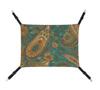 DWTJKMS Yellow Paisley Pattern Cat Hammock Soft Sleeping Hammocks Adjustable Pet Hammock All Season Use for Cats, Ferret, Puppy, Rabbits, Small Animals (Classical)