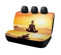 DWTJKMS Yoga Meditation Car Seat Cover, Car Non-Slip Protector for Back Seat, Durable Scratch Proof Universal Size Auto Seats Cover Fits Cars, Trucks and SUVs