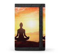 DWTJKMS Yoga Meditation Wallet Minimalist Mens Slim Trifold Wallets Modern Fashion Wallets Anti-Theft Wallet Holds Cards And Cash