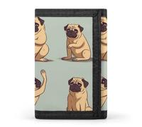 DWTJKMS Yoga Pug Wallet Minimalist Mens Slim Trifold Wallets Modern Fashion Wallets Anti-Theft Wallet Holds Cards And Cash