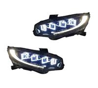DWTNMEX Car Headlight Headlamp For Civic X 10Th 2016-2021 For Bugatti Design Led Auto Headlights Assembly Dynamic Signal Front Lamp Accessories Car Lights Car Turn Light Headlamp(Halogen)