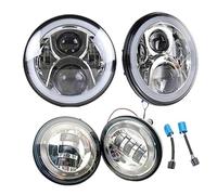 DWTNMEX Car Headlight Headlamp For Hummer H2 2003 2004 2005 2006 2007 2008 2009 LED Bumper Fog Lights Halo Front DRL Light LED Headlight Assembly 4Pcs Car Turn Light Headlamp(Chrome)