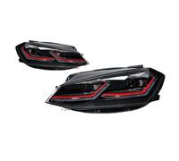 DWTNMEX Car Headlight Headlamp For VW For Golf 7.5 2018-2021 MK7.5 LED Auto Headlight Assembly Dynamic Bifocal Lens LHD RHD Accessories Car Headlights Car Turn Light Headlamp(LHD,7.5 Red)